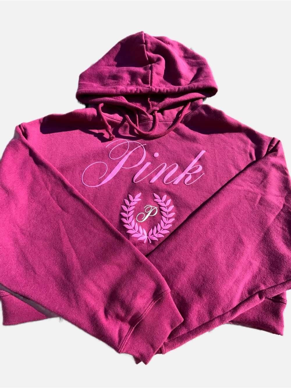 PINK Victoria's Secret Fleece Crop Hoodie Sweatshirt - PINK Victoria's Secret